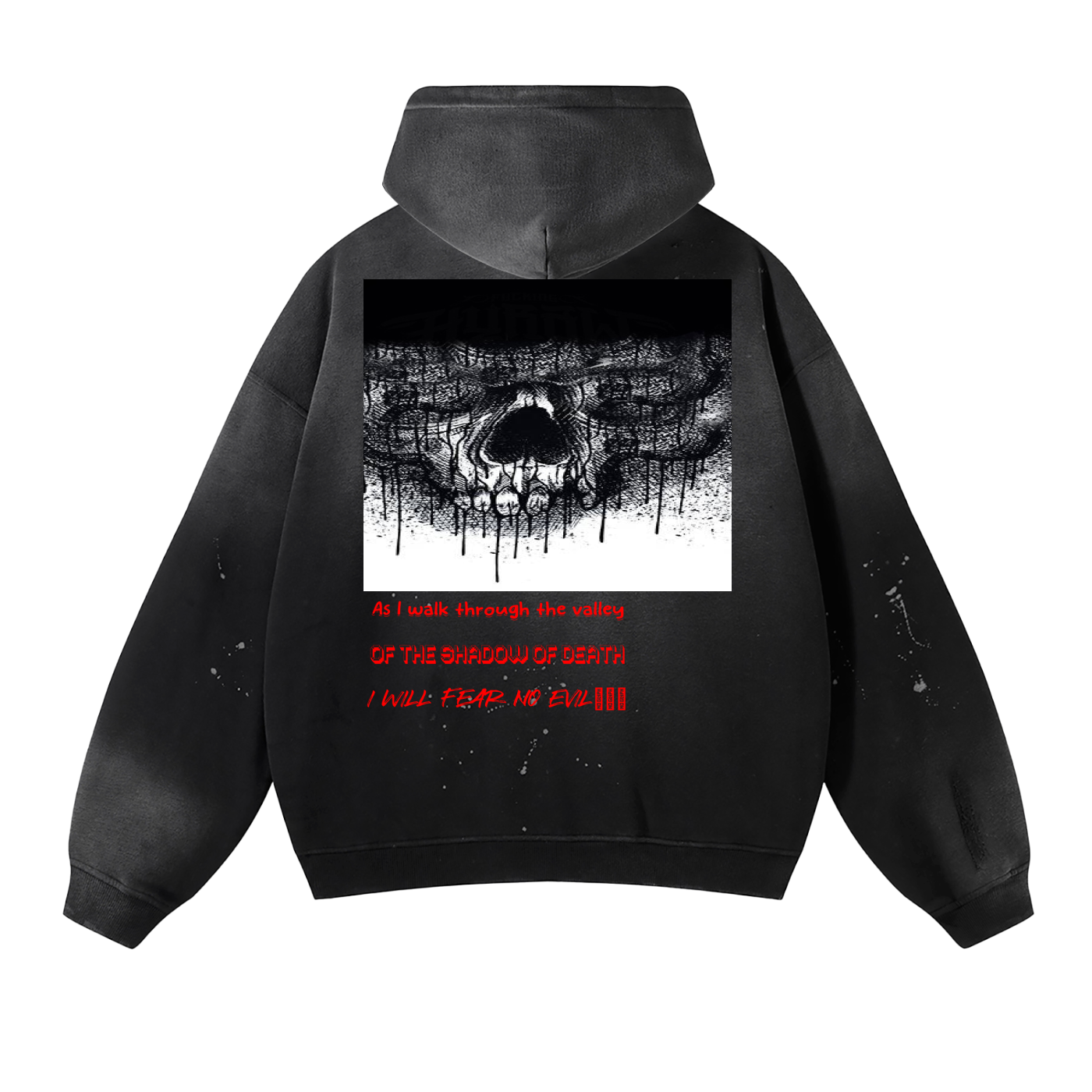 Vintage Washed Frayed Fleece Hoodie
