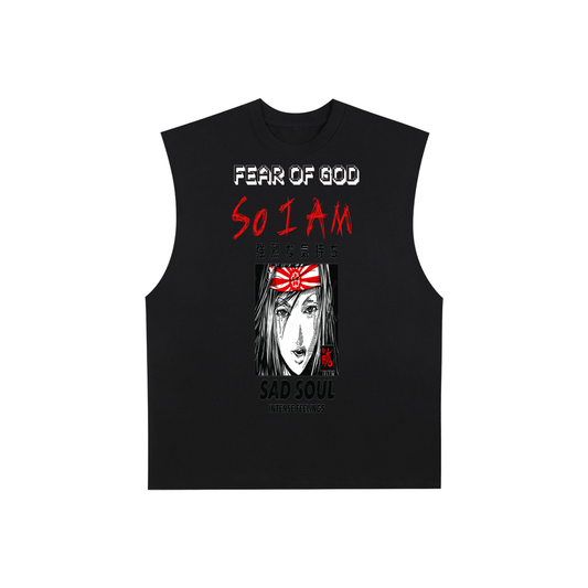 Raw Edge Cotton Tank Top