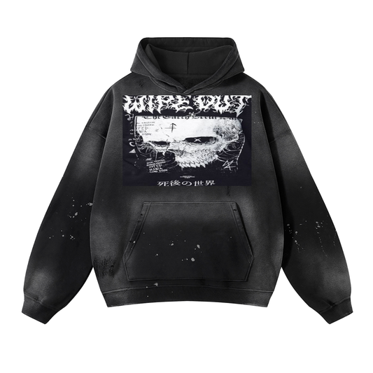 Vintage Washed Frayed Fleece Hoodie